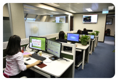 Employee working at a desk in the office